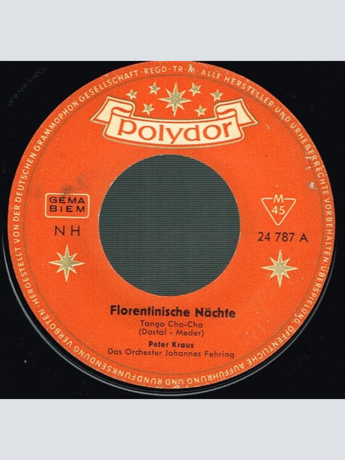 7", Single Peter Kraus - Florentinische Nächte / Hallo Brigitte