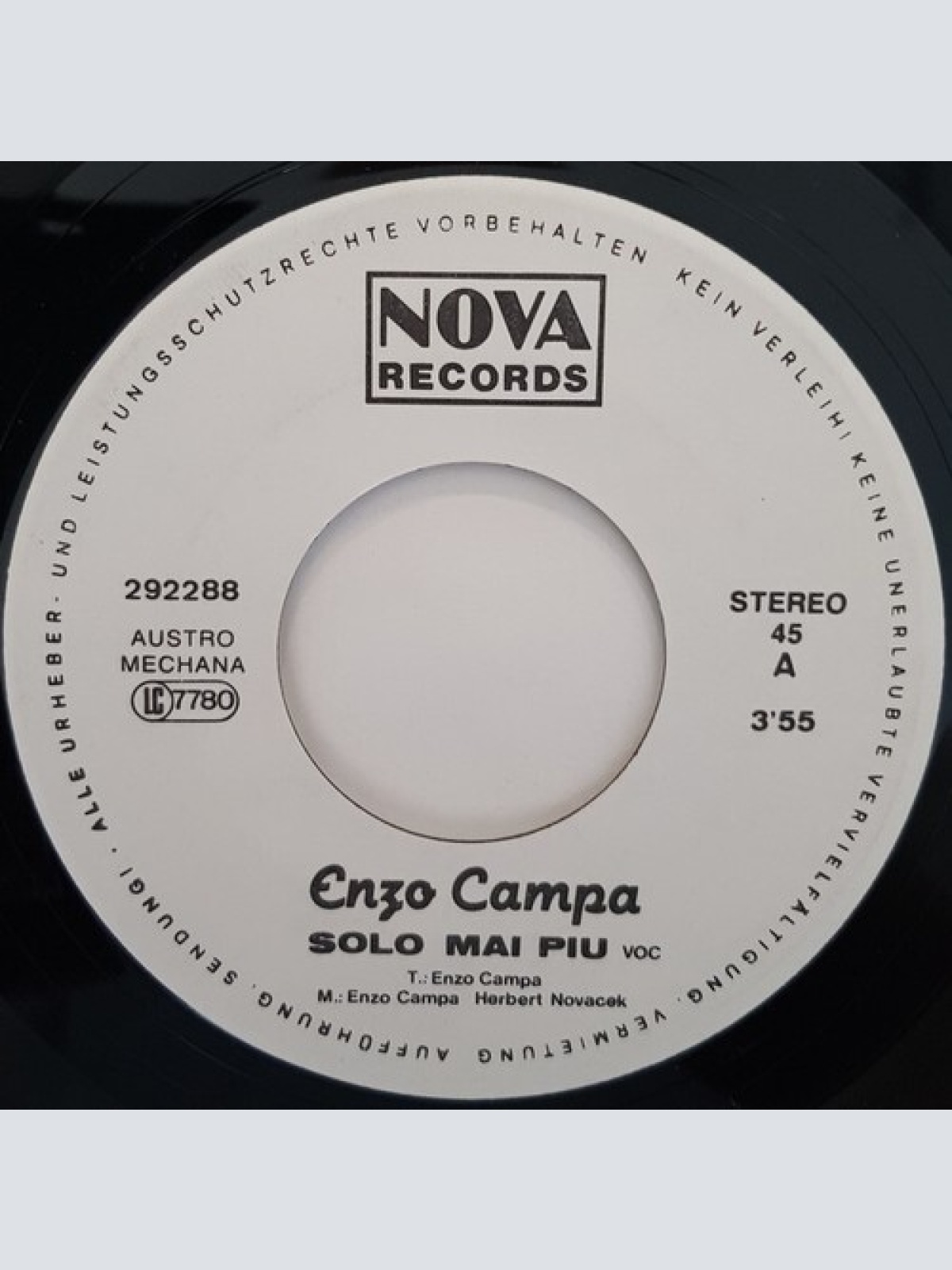 7" Enzo Campa - Solo Mai Piu