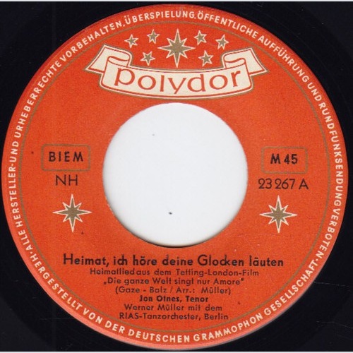 7", Single Jon Otnes - Heimat Ich Höre Deine Glocken Läuten / Ich Schenk' Dir...