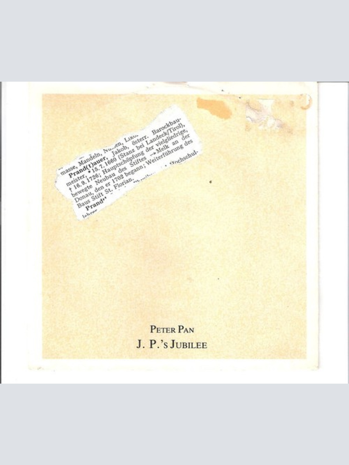7", Single Peter Pan (14) - J.P.'s Jubilee
