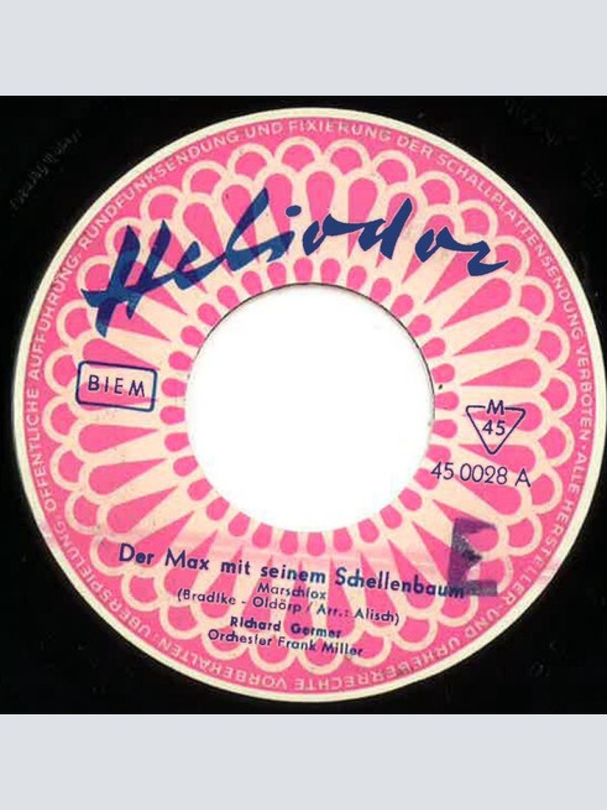 7", Single, Mono Richard Germer - Der Max Mit Seinem Schellenbaum