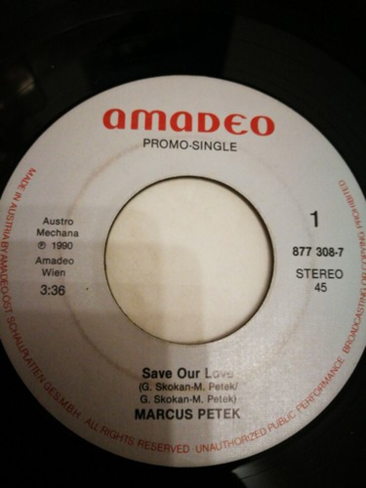 7", Single, Promo Marcus Petek - Save Our Love