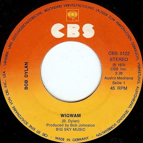 7", Single Bob Dylan - Wigwam / Copper Kettle