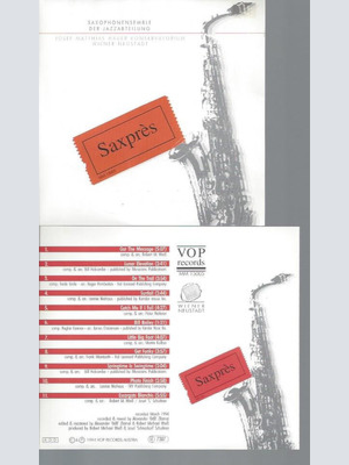 CD-SAXPRES--JOSEPH MATTHIAS HAUER KONSERVATORIUM WIENER NEUSTADT