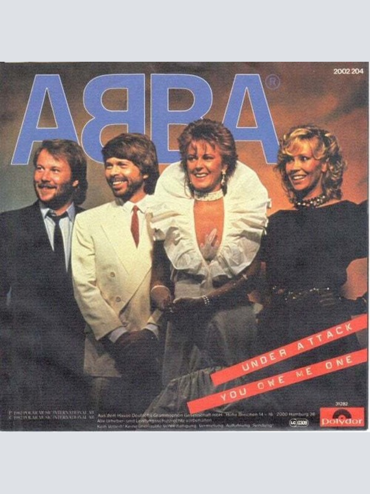 7", Single ABBA - Under Attack / You Owe Me One
