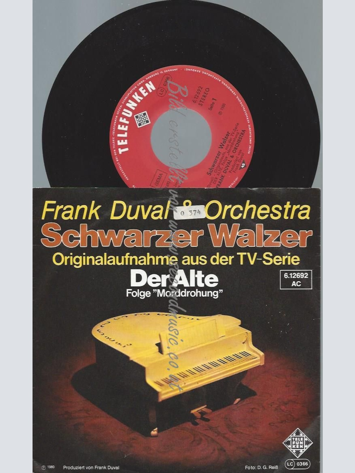 7"   Frank Duval & Orchestra – Schwarzer Walzer // DER ALTE