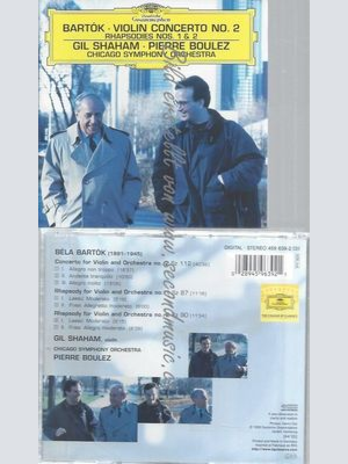 CD--GIL SHAHAM & PIERRE BOULEZ--BARTÓK: VIOLIN CONCERTO NO.; RHAPSODIES