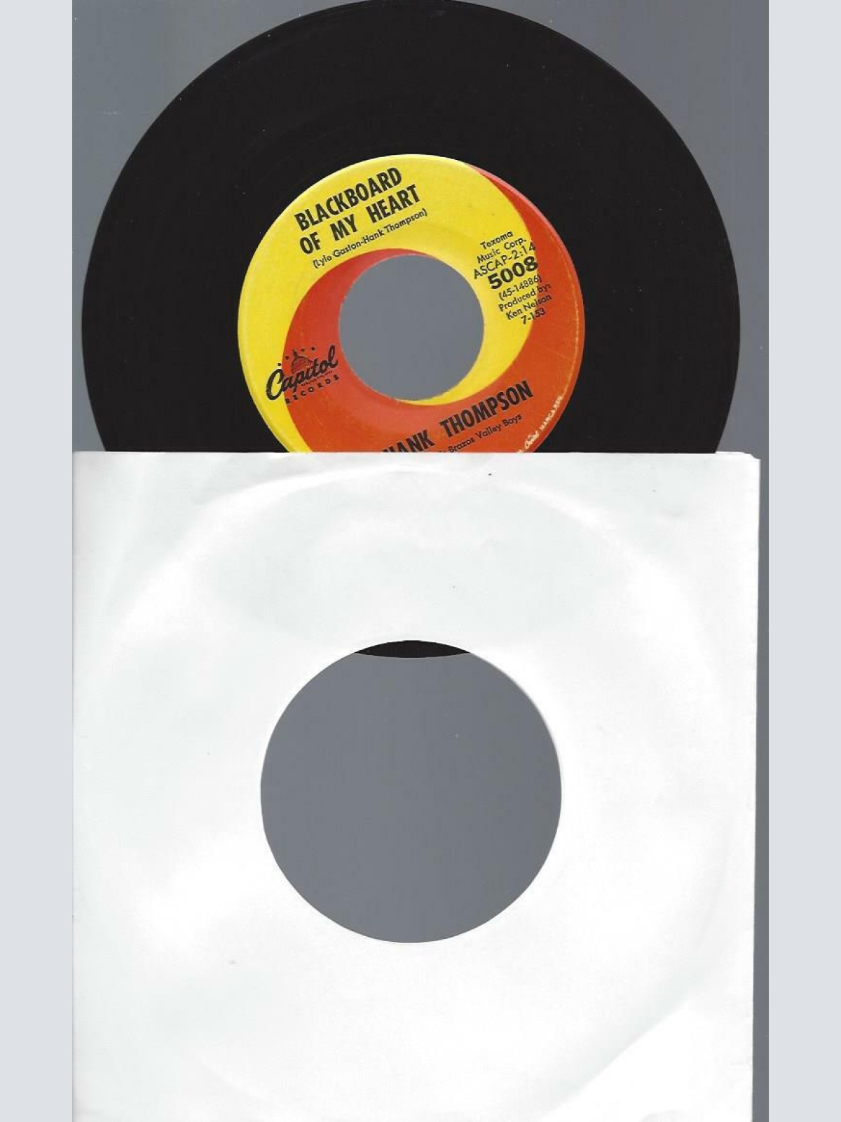 7"    Hank Thompson And His Brazos Valley Boys  Too In Love