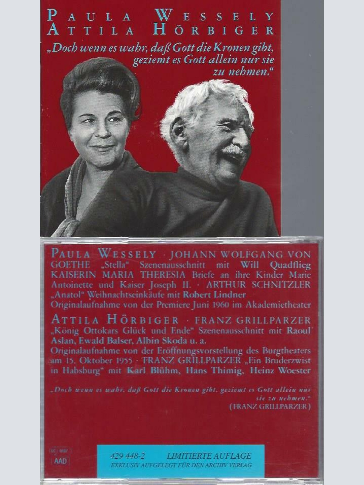 CD - PAULA WESSELY ATTILA HÖRBIGER DOCH WENN ES WAHR