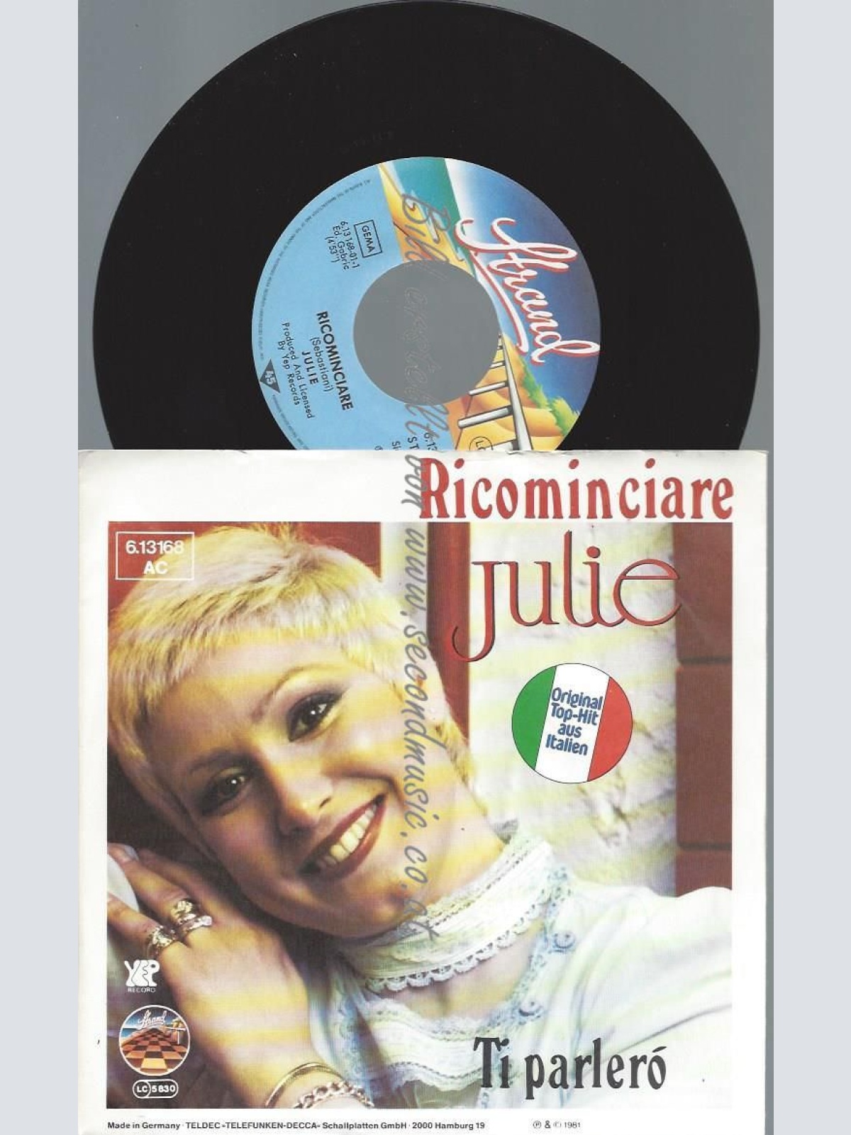 7"    Julie   Ricominciare   // PROMO BACKCOVER