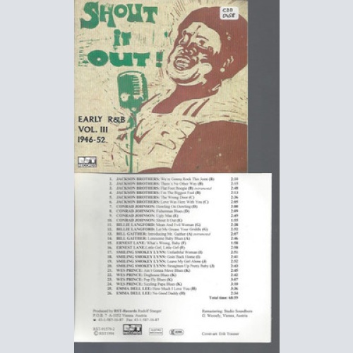 CD--SHOUT IT OUT R&B 1946-54 //VOL 3