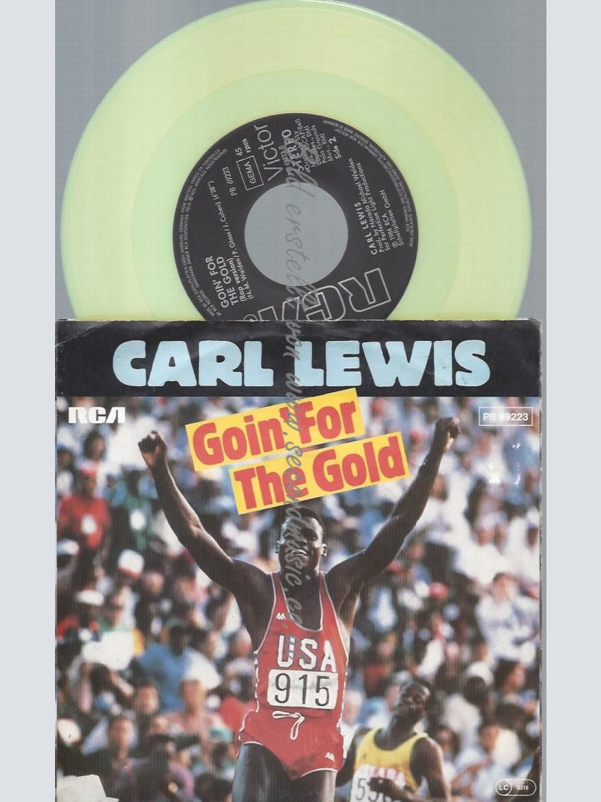 7"   Carl Lewis  Goin' For The Gold  // YELLOW VINYL
