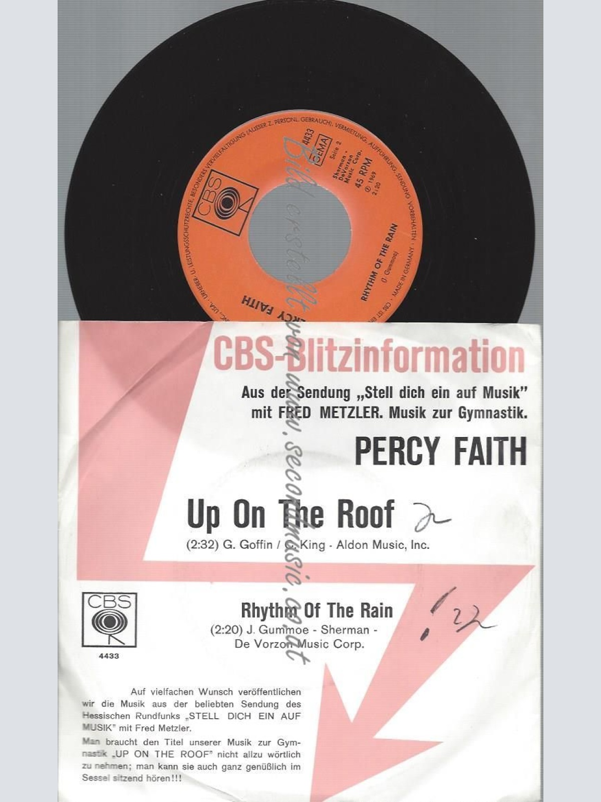 7"   Percy Faith – Up On The Roof