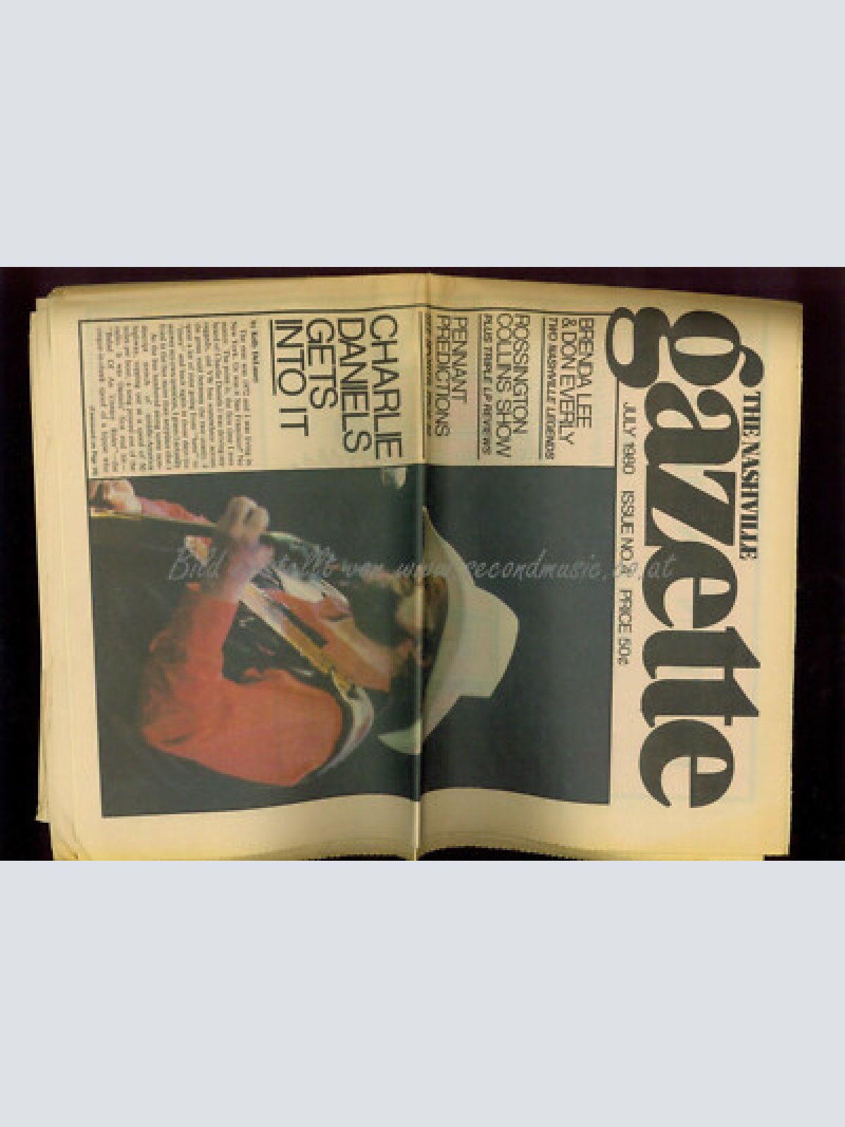 LP--  The Charlie Daniels Band  Full Moon / WITH NASHVILLE GAZETTE NEWSPAPER