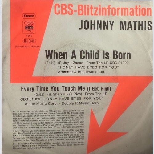 7", Single, Promo Johnny Mathis - When A Child Is Born
