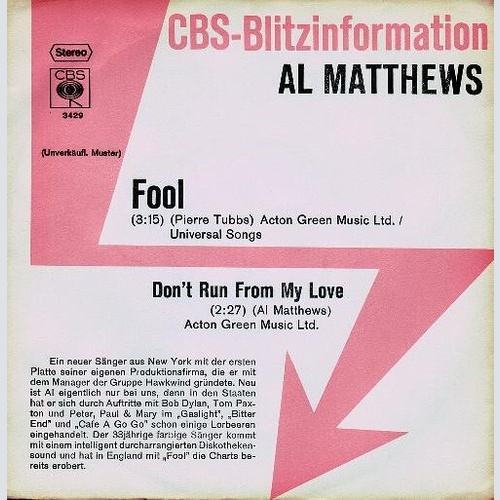 7", Single, Promo Al Matthews - Fool