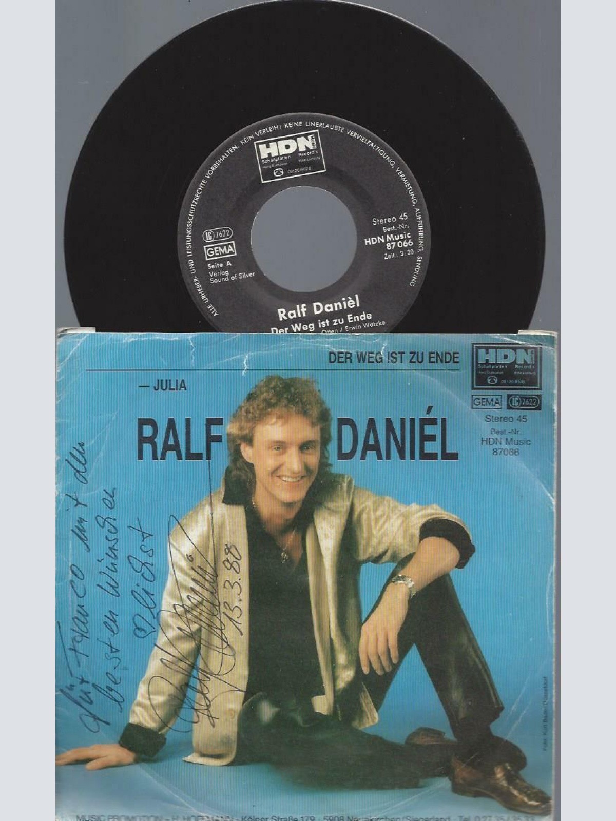 7"   Ralf Daniél  Der Weg Ist Zu Ende / signed