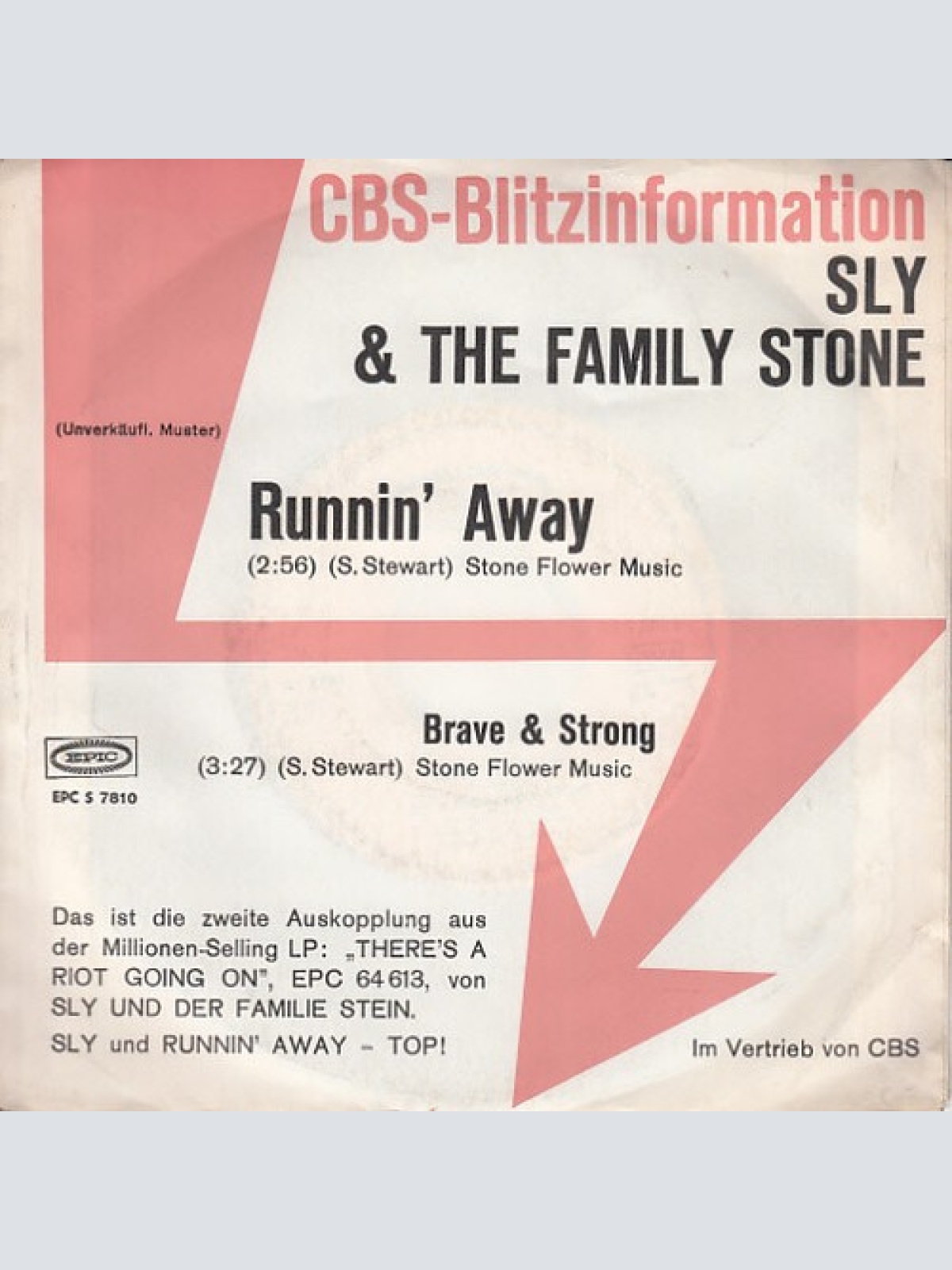 7", Single, Promo Sly & The Family Stone - Runnin' Away