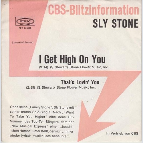 7", Single, Promo Sly Stone - I Get High On You