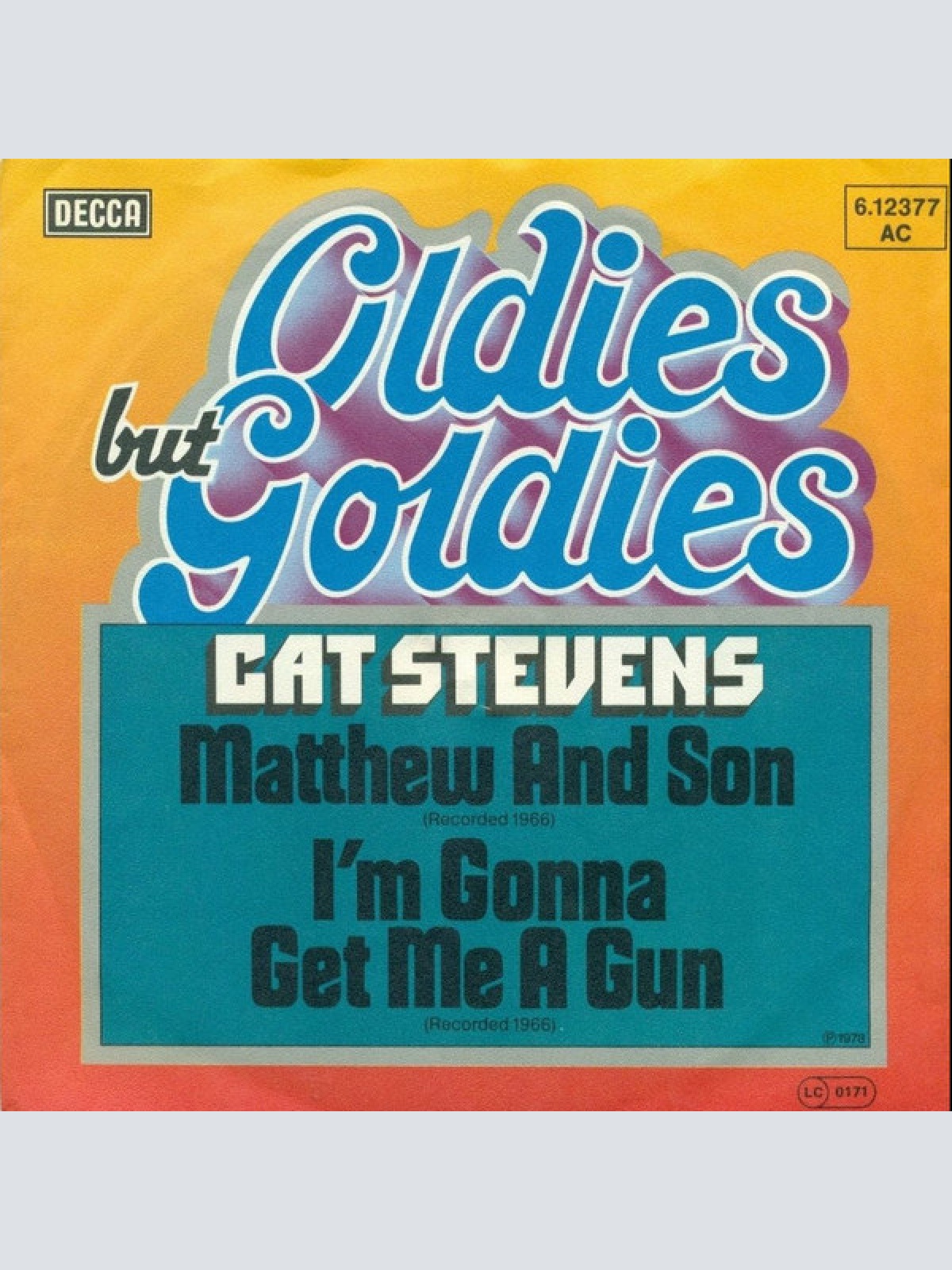 7", Single Cat Stevens - Matthew And Son / I'm Gonna Get Me A Gun