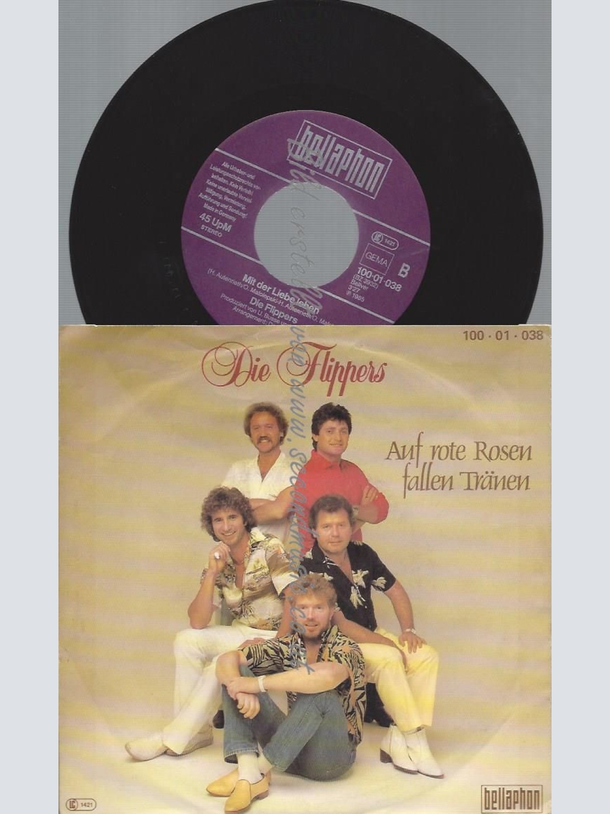 7"   Die Flippers – Auf Rote Rosen Fallen Tränen