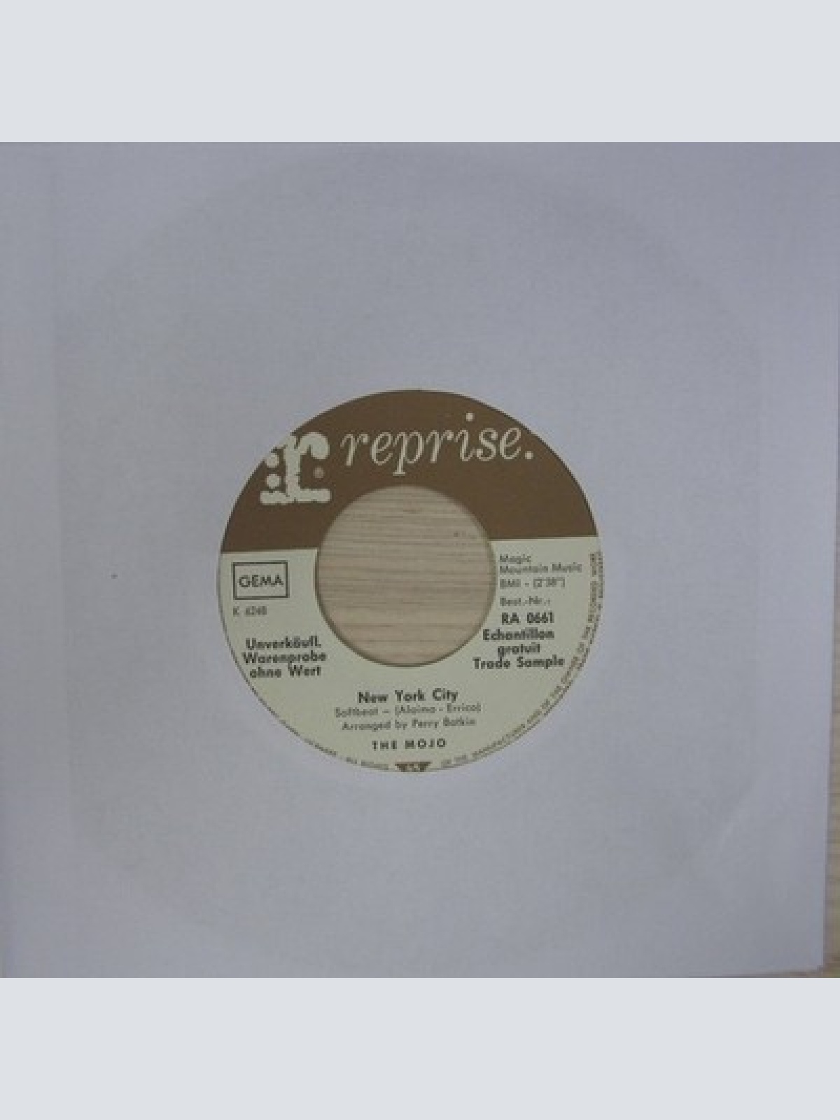 The Mojo Men - Not Too Old To Start Crying/New York City (7", Single, Promo)