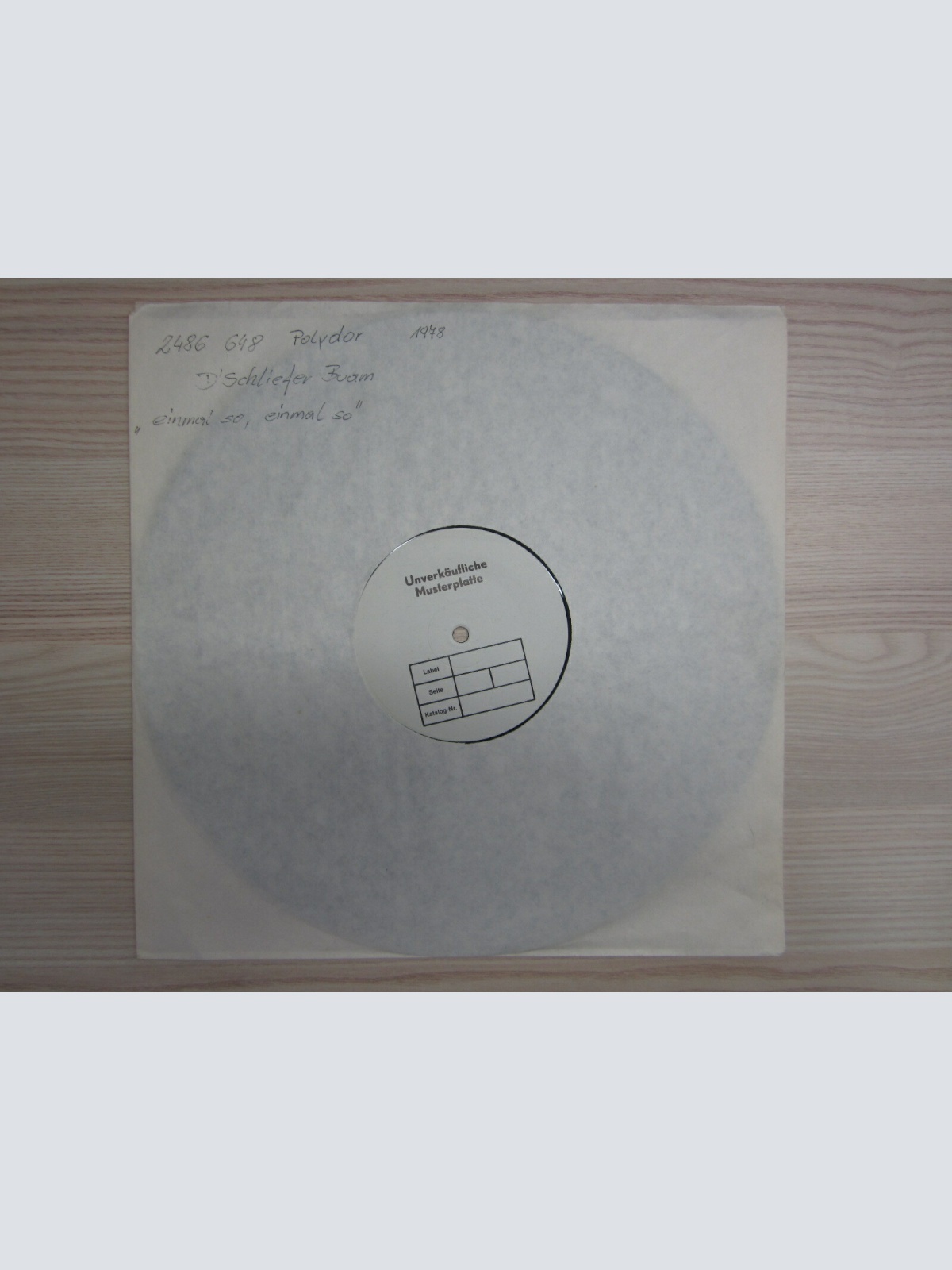 LP / D' Schliefer Buam- Einmal so , einmal so / Testpressung , Musterpressung /