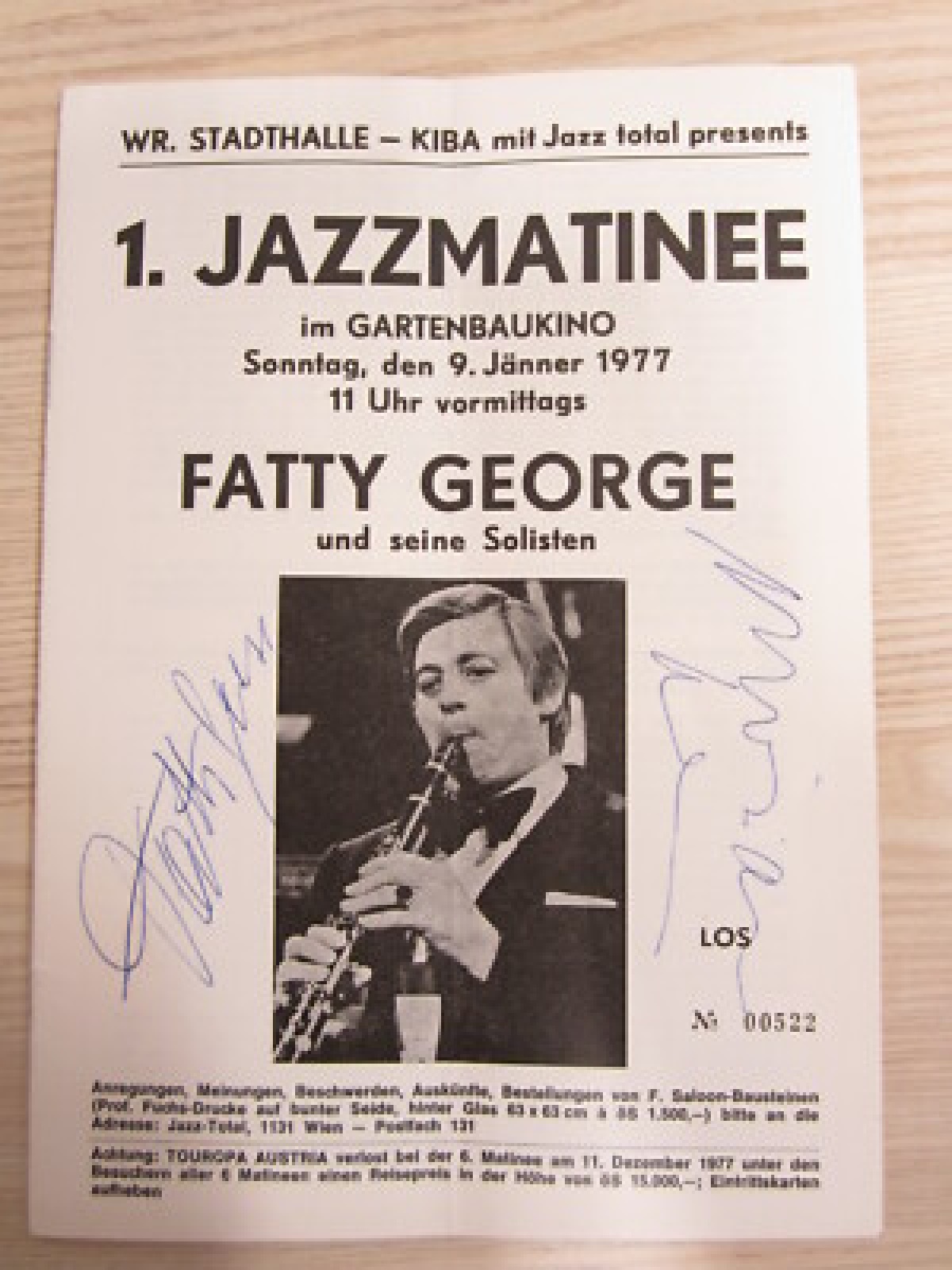 FATTY GEORGE  AUTOGRAMM HEFT  MIT ORIG.AUTOGRAMM - TOP RARITÄT /