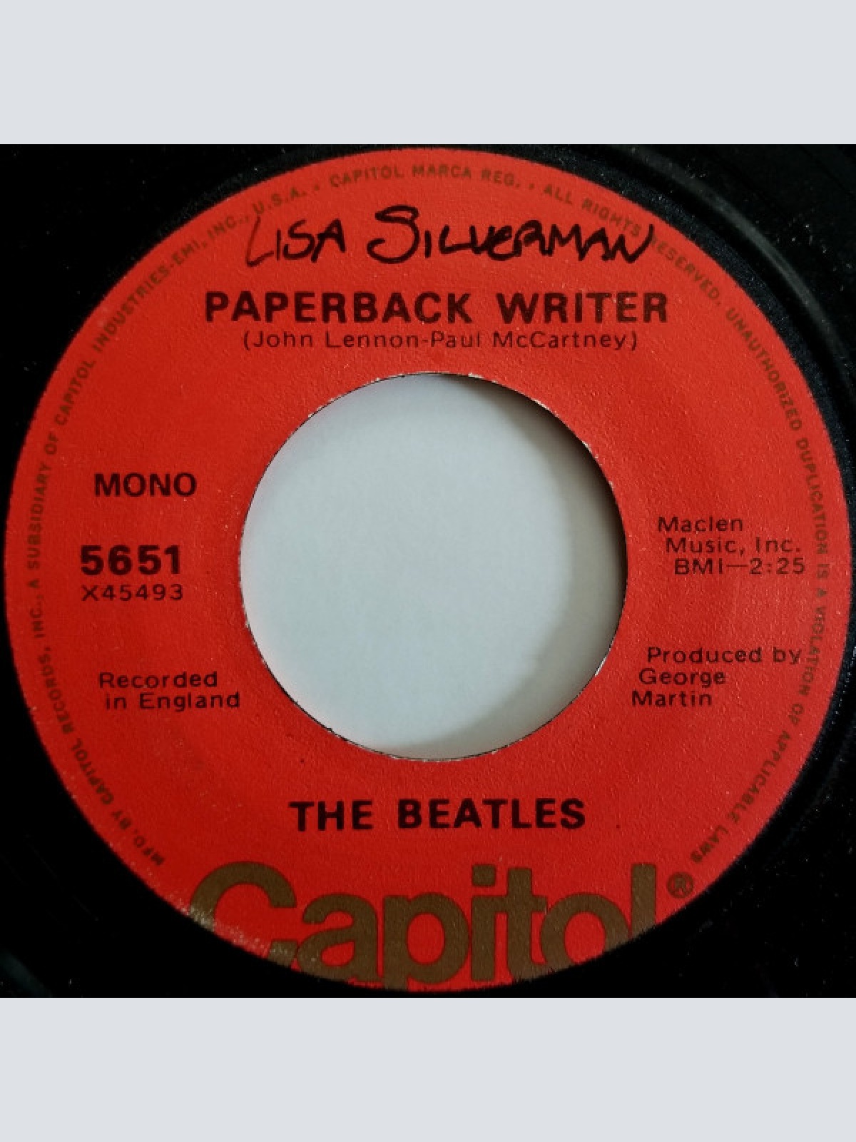 The Beatles - Paperback Writer (7", Single, Mono, RP, Los)