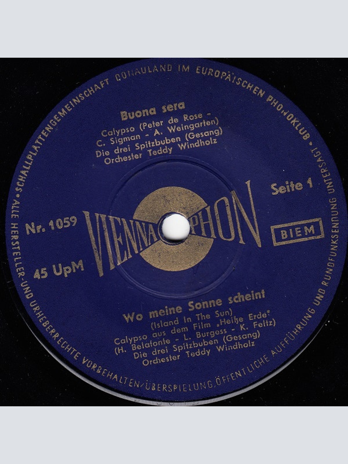 Die 3 Spitzbuben / Margrit Sörensen / Gert Morell - Buona Sera / Wo Meine Son...