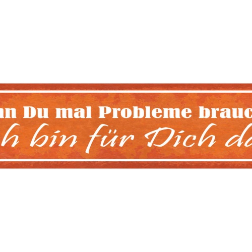 Schild Wenn Du Mal Probleme Brauchst Ich Bin Für Dich Da 46 x 10 Blech od. Holz