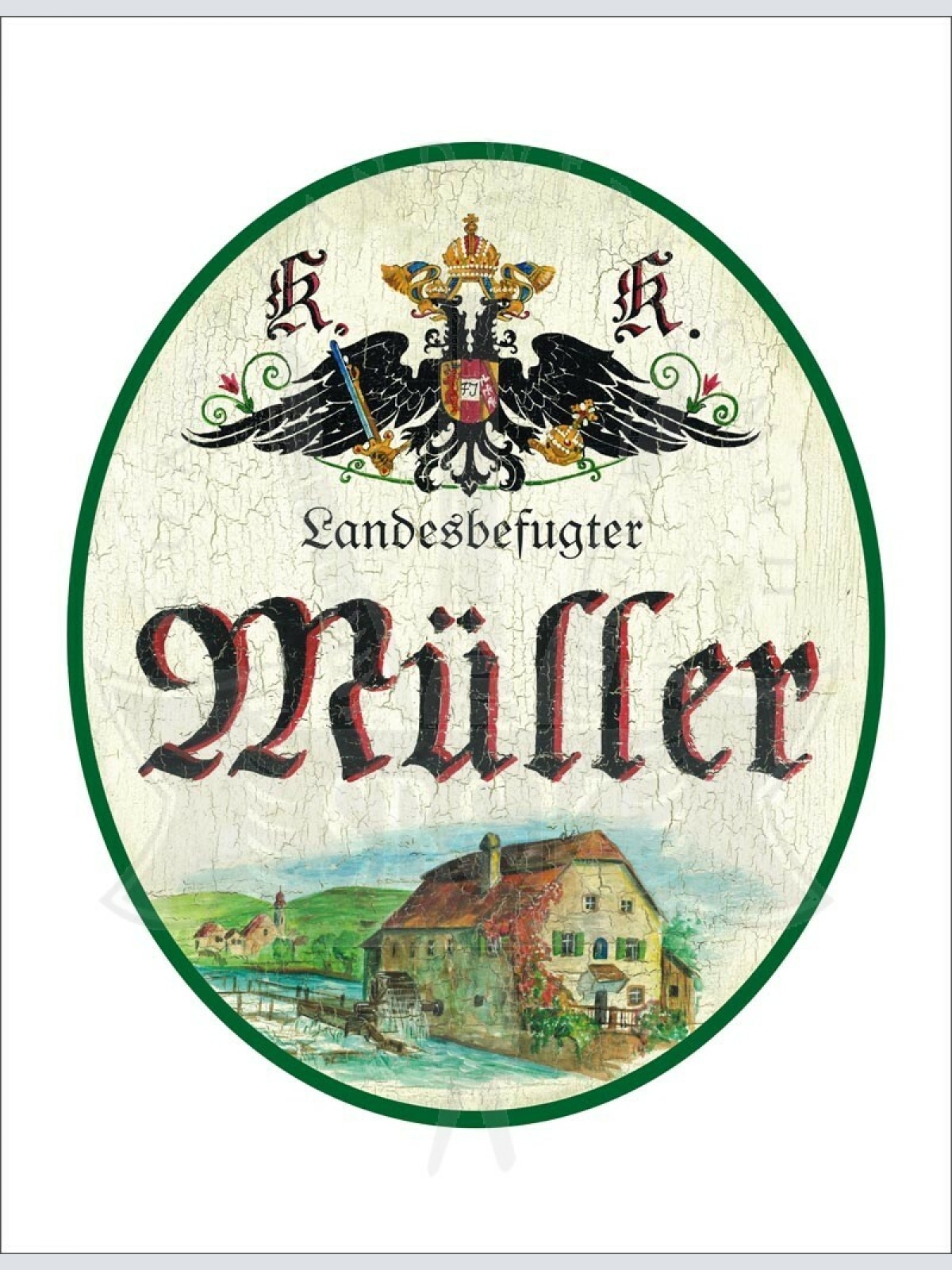 KuK Nostalgie Holzschild - Landesbefugter Müller - Mühle TH