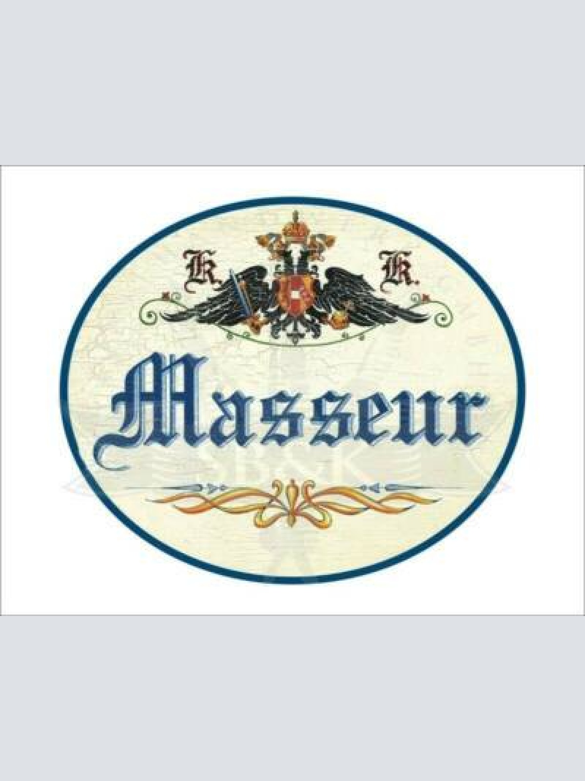 Kuk nostalgie holzschild - masseur - ornament th