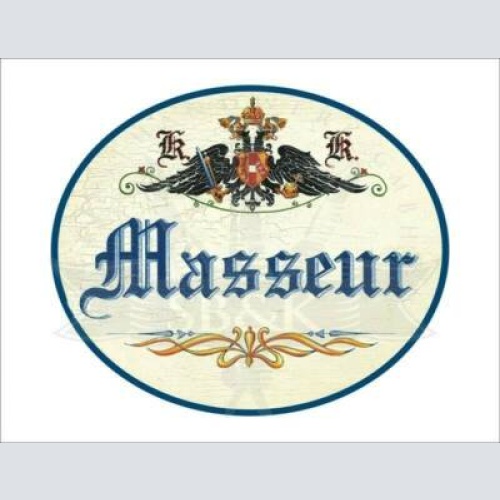 Kuk nostalgie holzschild - masseur - ornament th