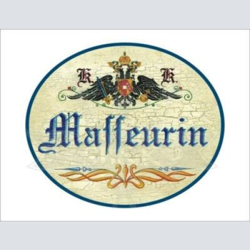 Kuk nostalgie holzschild - masseurin - ornament th