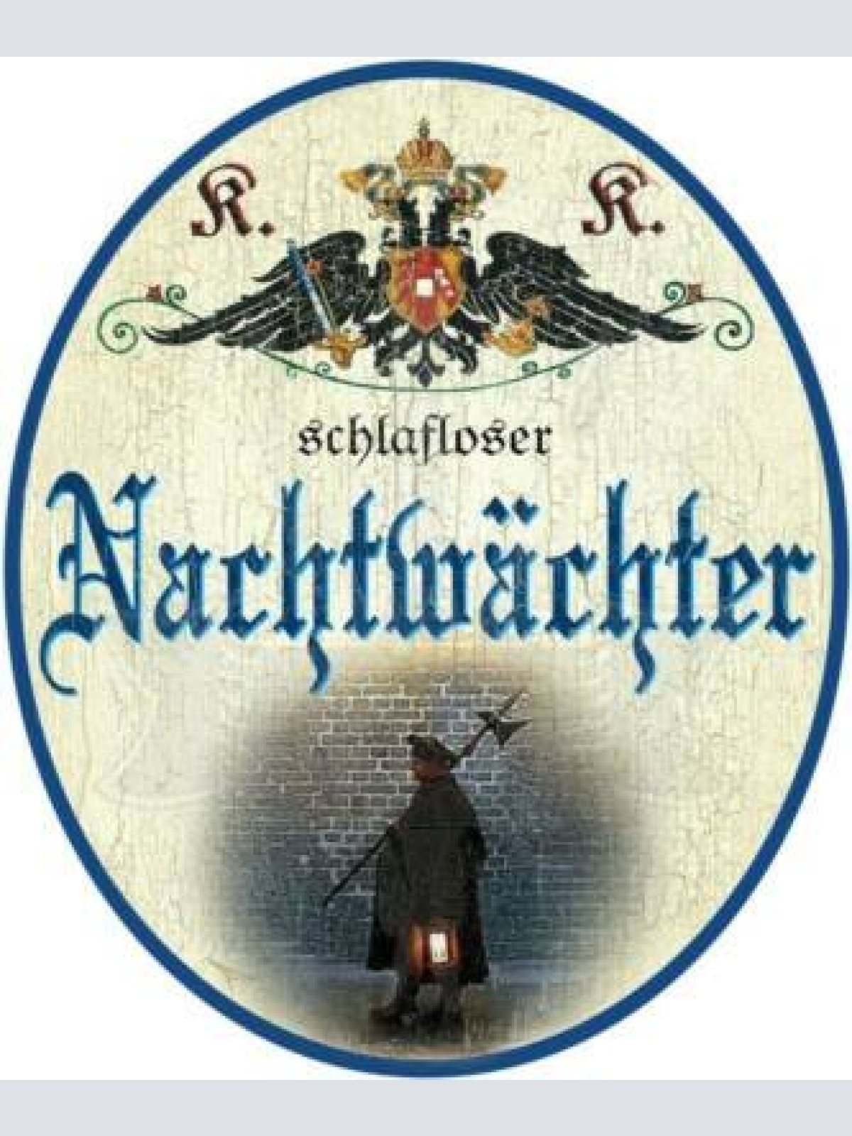 Kuk nostalgie holzschild - schlafloser nachtwächter - mann lampe th