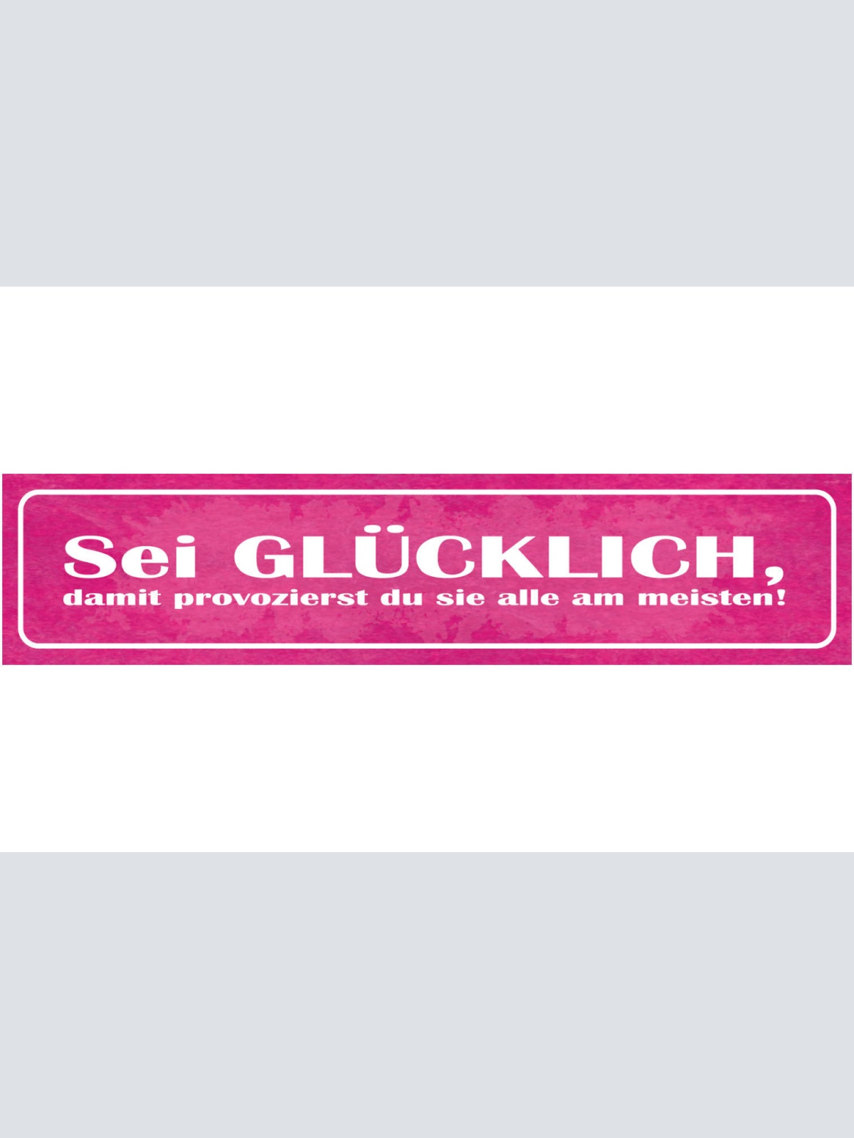 Schild Sei Glücklich Damit Provozierst Du Sie Alle Am Meisten Glück Froh 46 x 10