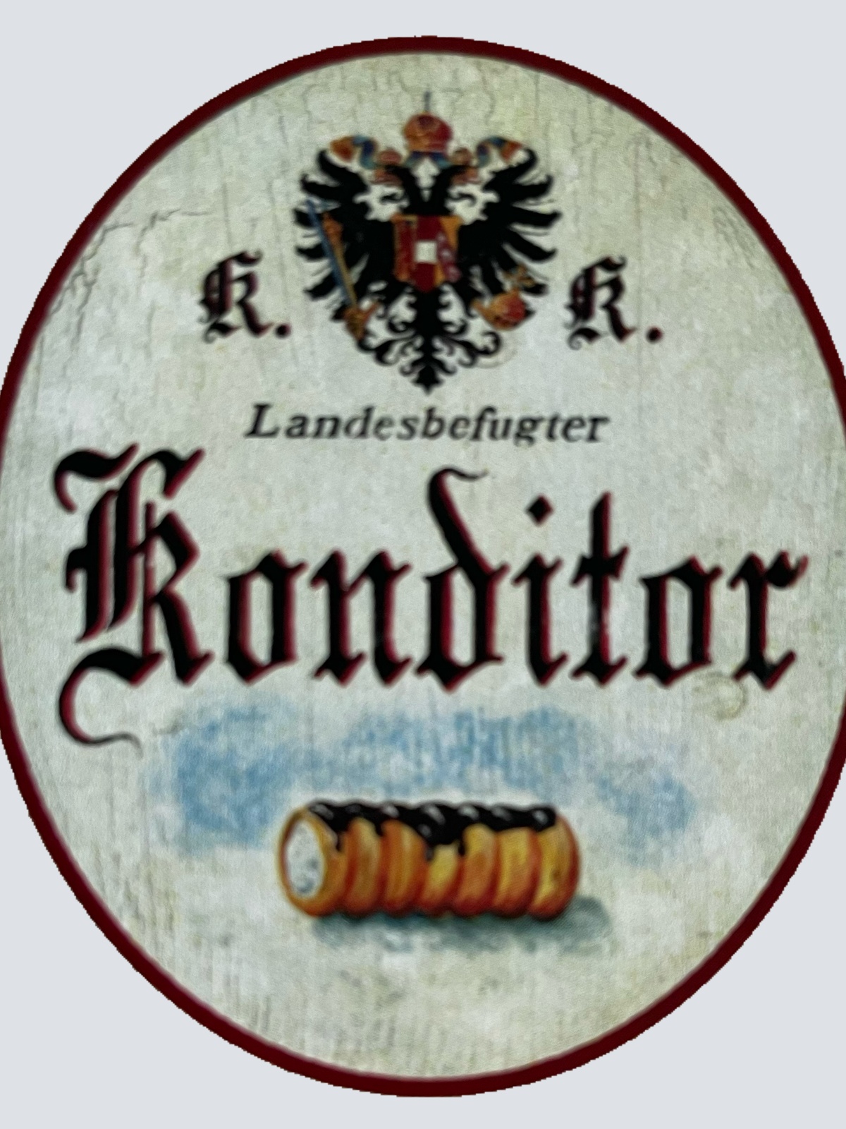 KuK Nostalgie Holzschild Landesbefugter Konditor Konditorei Kuchen Torte Schild