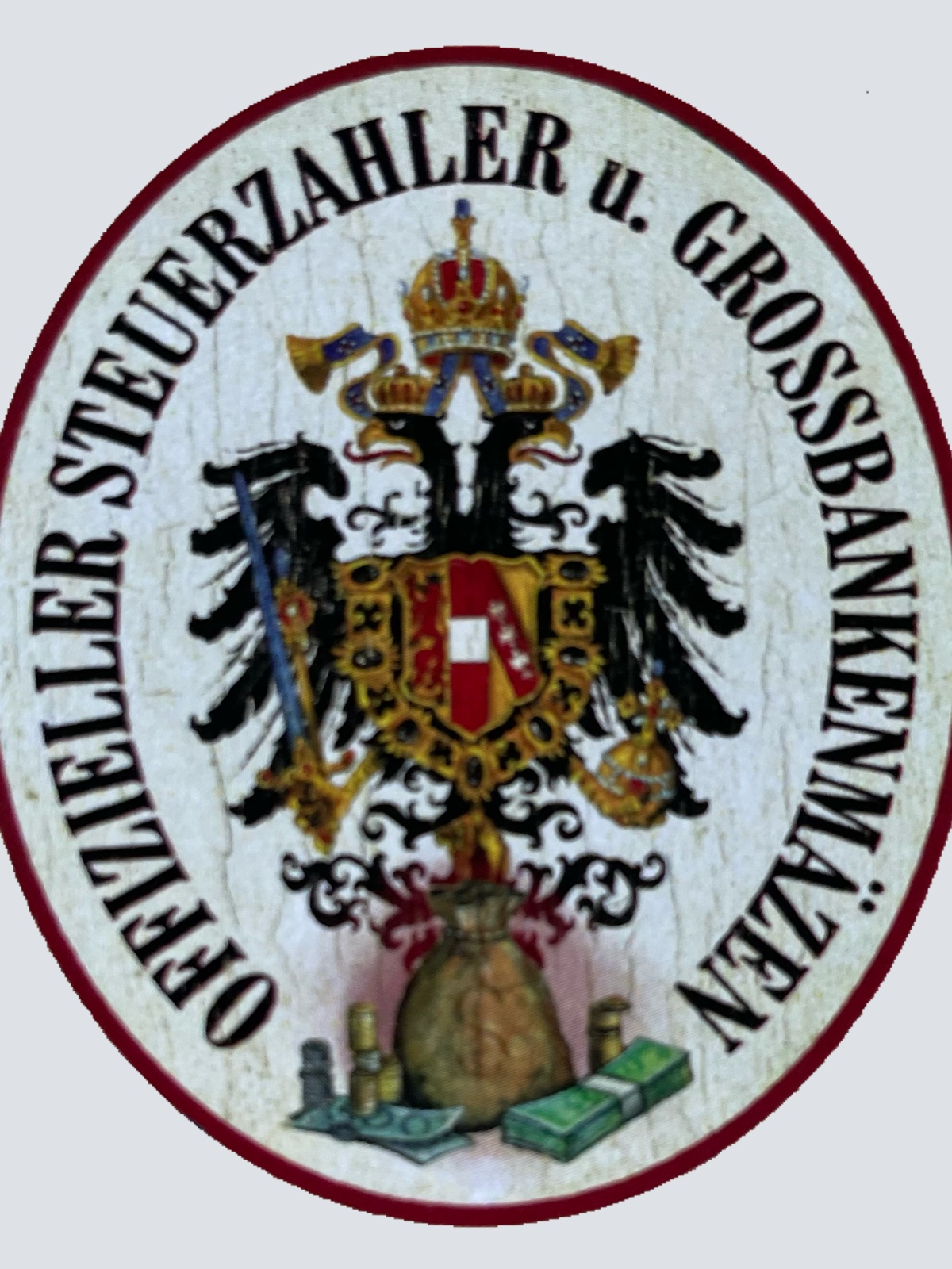 Nostalgie Holzschild Offizieller Steuerzahler & Großbankenmäzen Schild