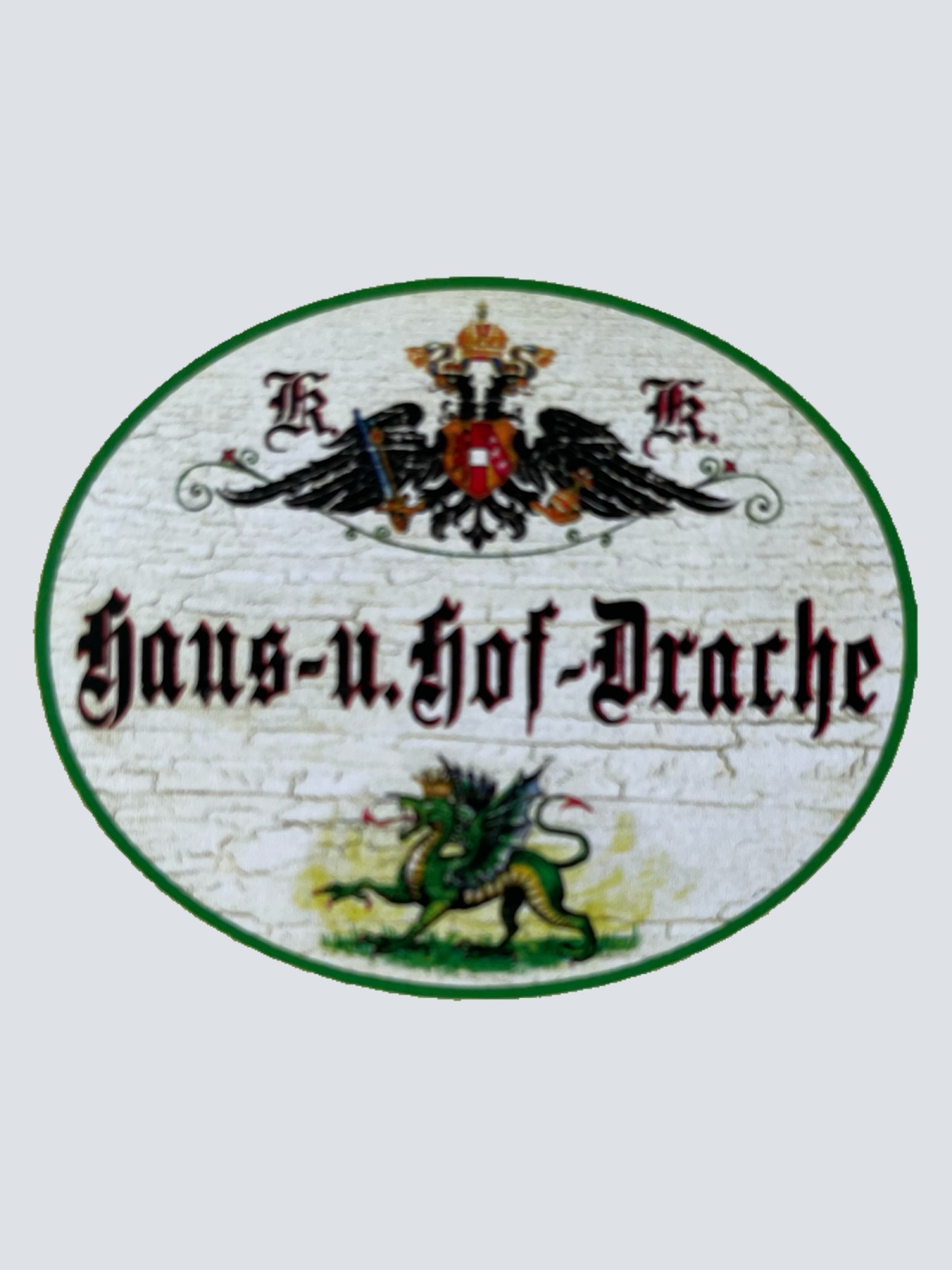 KuK Nostalgie Holzschild Haus- & Hof-Drache Zuhause Heim Frau Drachen Schild