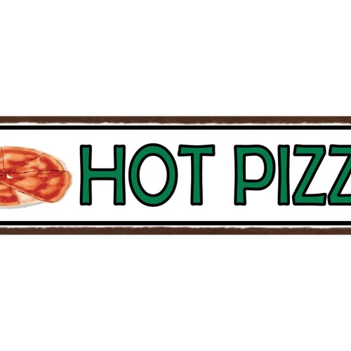 Schild Hot Pizza Fast Food Restaurant Italien Snack 46 x 10 Blech od. Holz