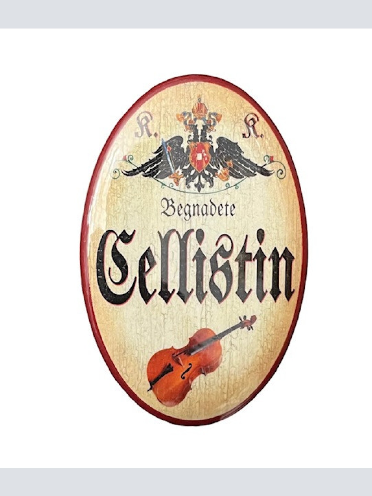 K&K Nostalgie Flaschenöffner Cello Magnet Begandete Cellistin  7x4,5cm