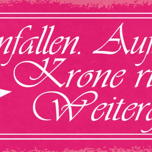 Schild Hinfallen Aufstehen Krone Richten Weitermachen Leben 27x10 Blech od.Holz