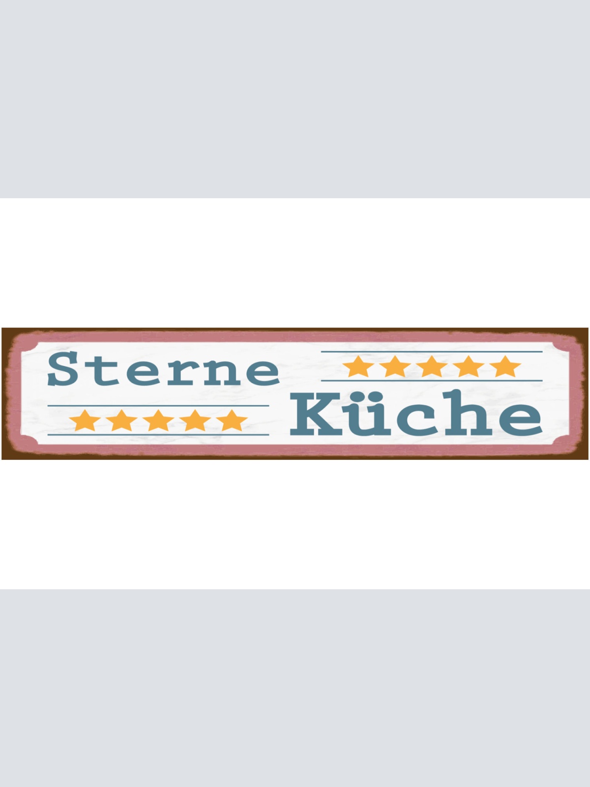 Schild 5 Sterne Küche Kochen Koch Essen Restaurant Zuhause 46 x 10 Blech od.Holz
