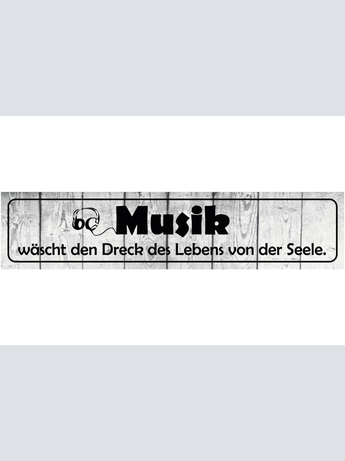 Schild Musik Leben Seele Lieder Songs Singen Instrumente 46 x 10 Blech od. Holz