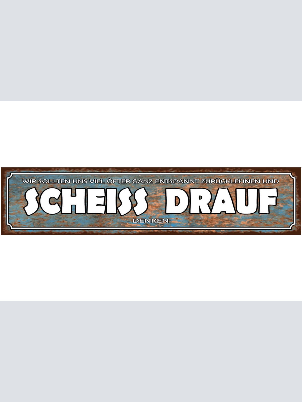 Schild Scheiss Drauf Zurück Lehnen Egal Gleichgültig Relax 46 x 10 Blech od.Holz