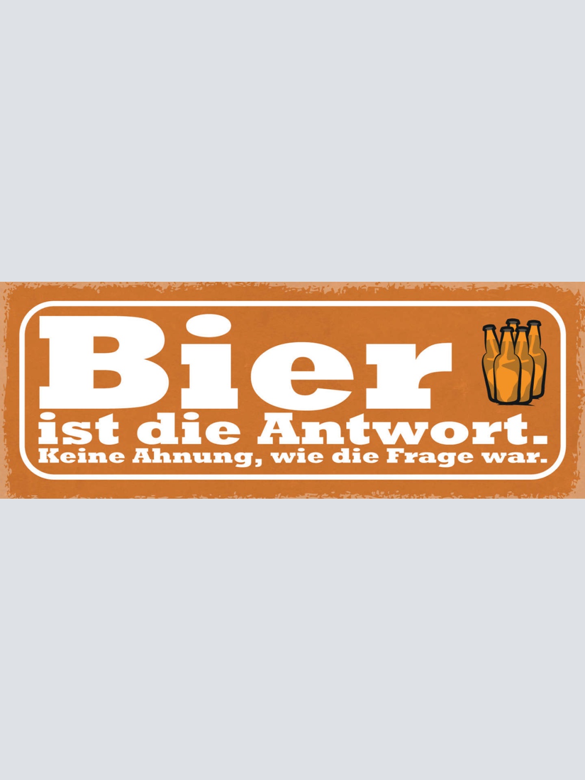 Schild Bier Ist Die Antwort Keine Ahnung Wie Die Frage War 27x10 Blech od.Holz