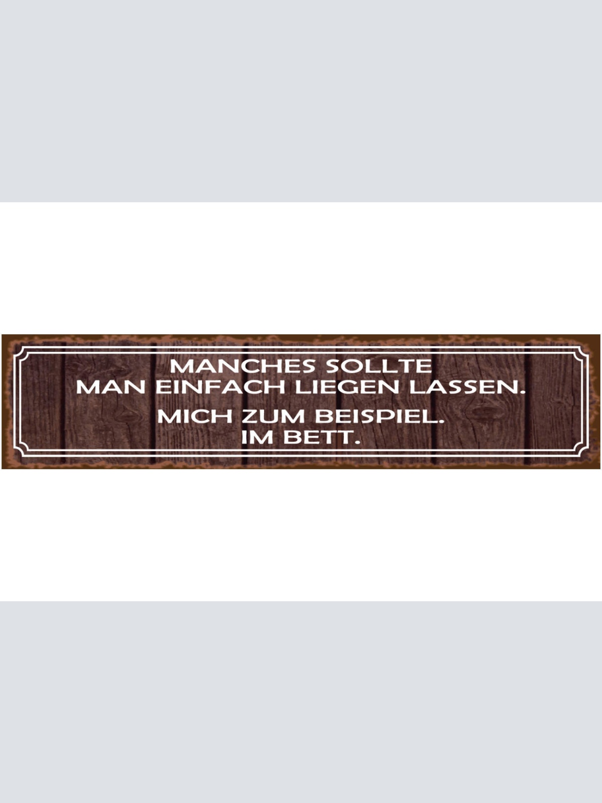 Schild Liegen Lassen Bett Schlafen Aufstehen Morgen Arbeit 46 x 10 Blech od.Holz
