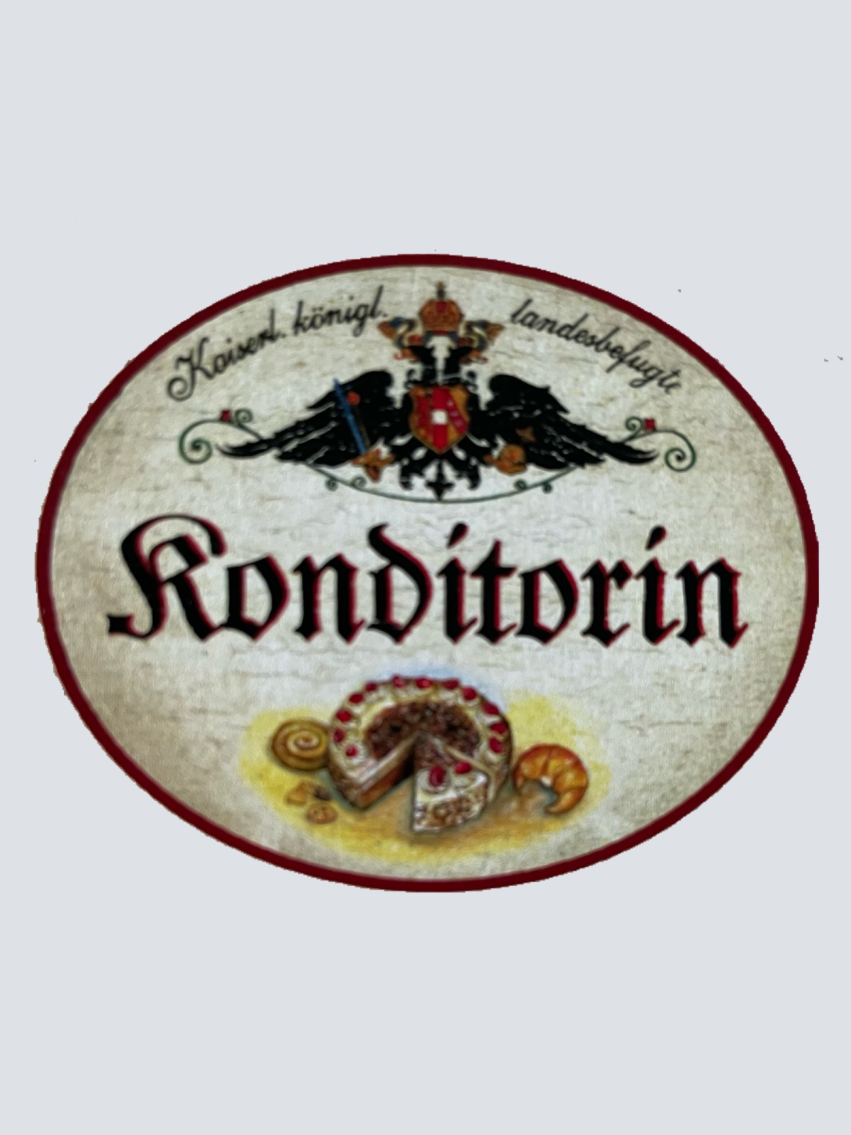 KuK Nostalgie Holzschild Landesbefugte Konditorin Konditorei Kuchen Torte Schild