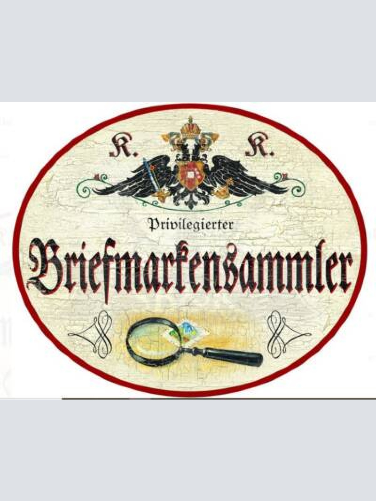 Kuk nostalgie holzschild privilegierter briefmarkensammler philatelist